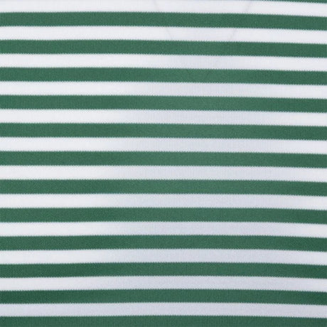 ML75 Recycled Microlux Yarn-Dye Stripe Golf Polo - Birdie Green/White