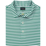 ML75 Recycled Microlux Yarn-Dye Stripe Golf Polo - Birdie Green/White