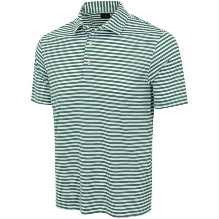 ML75 Recycled Microlux Yarn-Dye Stripe Golf Polo - Birdie Green/White