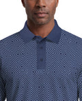 Linear Jaspe Print Short Sleeve Golf Polo Shirt