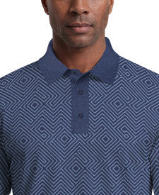 Linear Jaspe Print Short Sleeve Golf Polo Shirt
