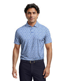 Abstract Geo Print Short Sleeve Golf Polo Shirt