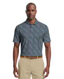 Tropical Argyle Print Short Sleeve Golf Polo Shirt