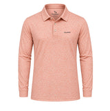 Men’s Abstract Scribble Printed Long Sleeve Golf Polo