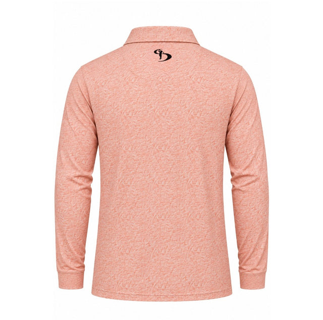 Men’s Abstract Scribble Printed Long Sleeve Golf Polo
