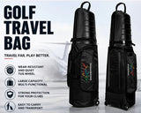 Hardcase Golf Travel Bag - Wheels, Anti-Collision Design Hard Shell on Top