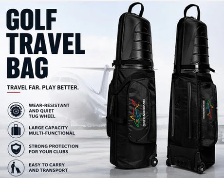 Hardcase Golf Travel Bag - Wheels, Anti-Collision Design Hard Shell on Top