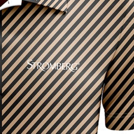 Men's Noir Gold Stripe Golf Polo
