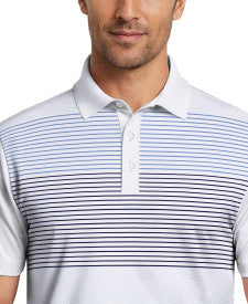 Layered Stripe Print Short Sleeve Golf Polo Shirt