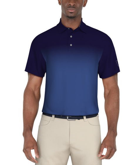 Ombre Print Short Sleeve Golf Polo Shirt - Ombre