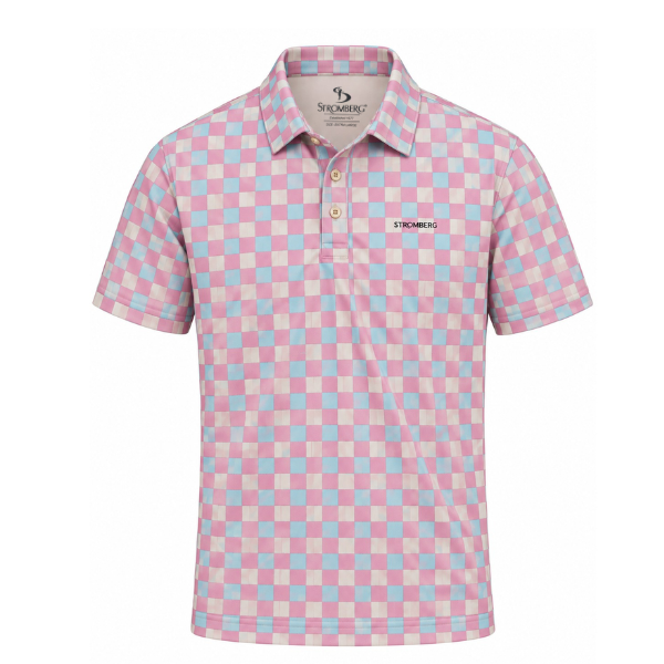 Men’s Check Print Performance Golf Polo