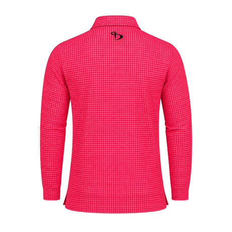 Men’s Micro Geometric Printed Stretchable Long Sleeve Golf Polo