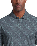 Tropical Argyle Print Short Sleeve Golf Polo Shirt