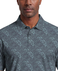 Tropical Argyle Print Short Sleeve Golf Polo Shirt