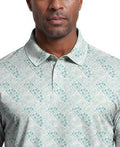 Tropical Argyle Print Short Sleeve Golf Polo Shirt