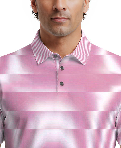 Men's Cooling Stripe Short Sleeve Golf Polo Shirt