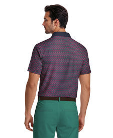Azalea Geo Print Short Sleeve Golf Polo Shirt