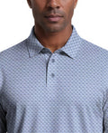 Linear Geometric Print Short Sleeve Golf Polo Shirt