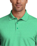 Linear Geometric Print Short Sleeve Golf Polo Shirt