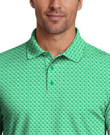 Linear Geometric Print Short Sleeve Golf Polo Shirt