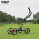 Foldable Push Golf Trolley Four Wheel Manual Golf trolley With Umbrella Stand