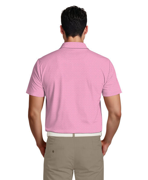 Essential Geo Print Short Sleeve Golf Polo Shirt