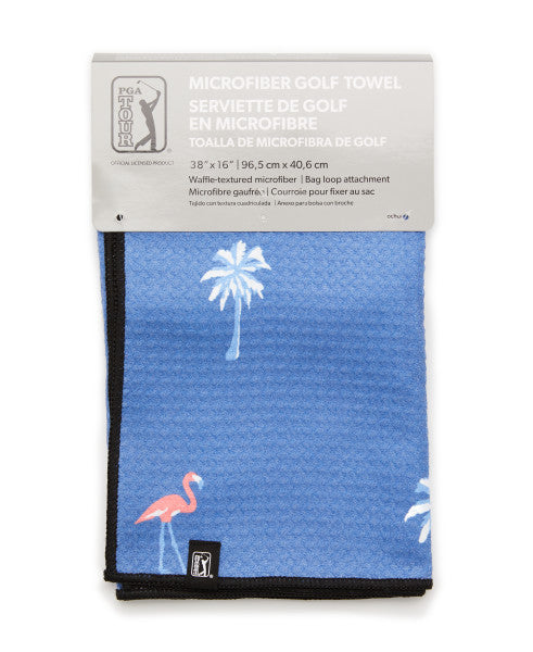 Printed Microfiber Golf Towel - Dutch Blue