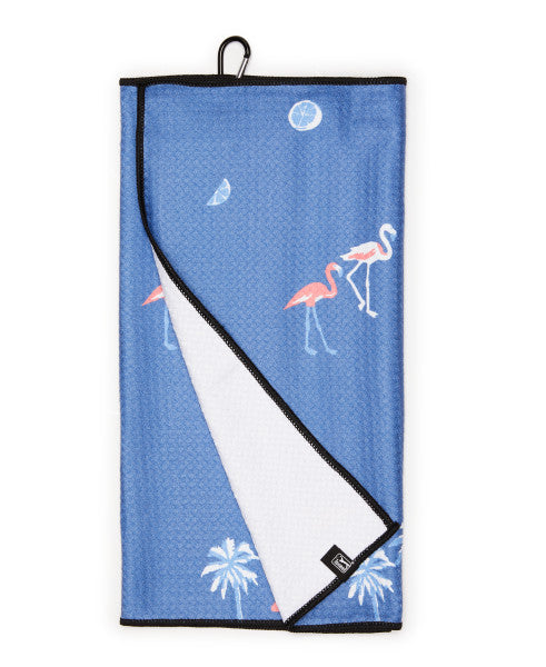 Printed Microfiber Golf Towel - Dutch Blue