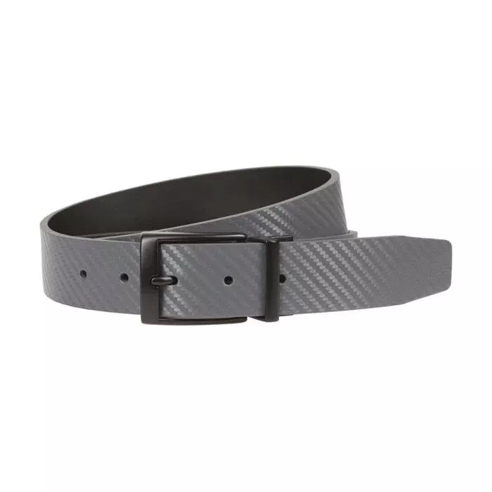 Nike Reversible Carbon Fiber Textured Golf Belt - Dark Grey / Black