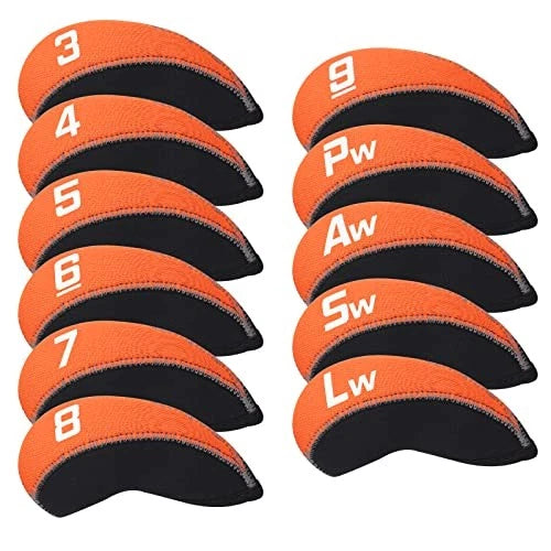 Golf Neoprene 11 Pcs Golf Headcovers - Orange