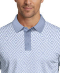 Linear Jaspe Print Short Sleeve Golf Polo Shirt