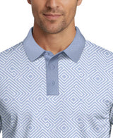 Linear Jaspe Print Short Sleeve Golf Polo Shirt