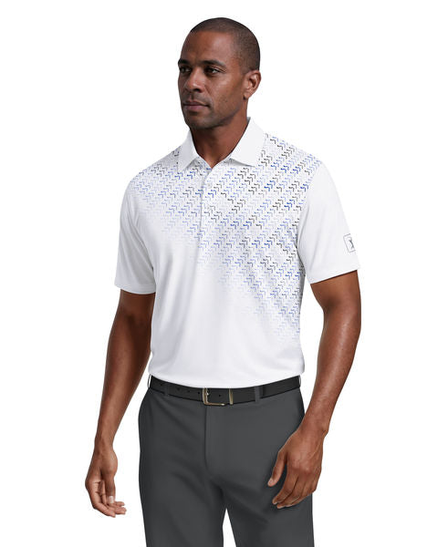 Asymmetrical Novelty Print Short Sleeve Golf Polo Shirt