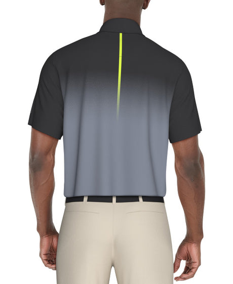 Ombre Print Short Sleeve Golf Polo Shirt - Iron Gate
