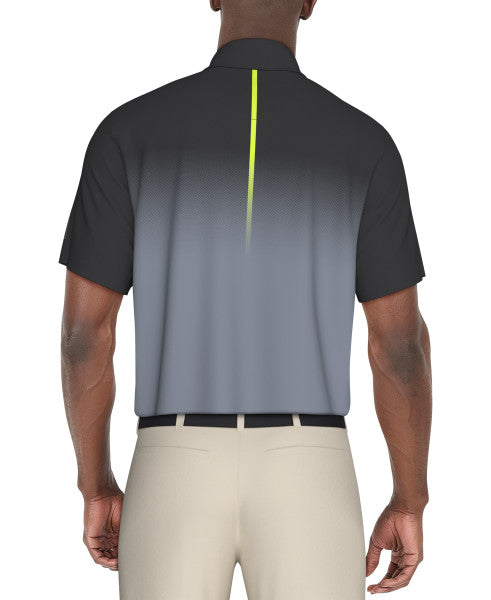 Ombre Print Short Sleeve Golf Polo Shirt - Iron Gate