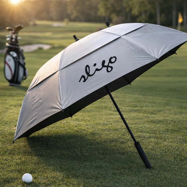 Golf Umbrella – Black, Auto Open, Double Canopy Design