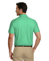 Linear Geometric Print Short Sleeve Golf Polo Shirt