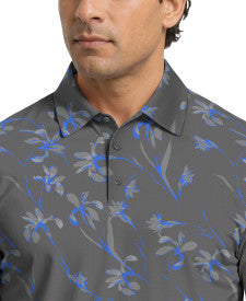 Energized Floral Print Short Sleeve Golf Polo Shirt
