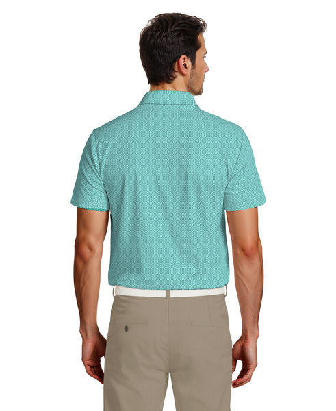 Essential Geo Print Short Sleeve Golf Polo Shirt