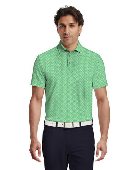 Essential Geo Print Short Sleeve Golf Polo Shirt
