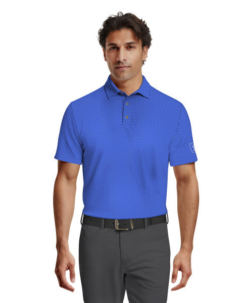 Essential Geo Print Short Sleeve Golf Polo Shirt